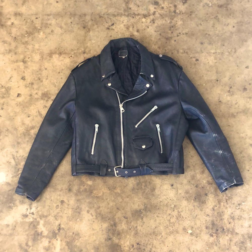 Leather motorcycle jacket